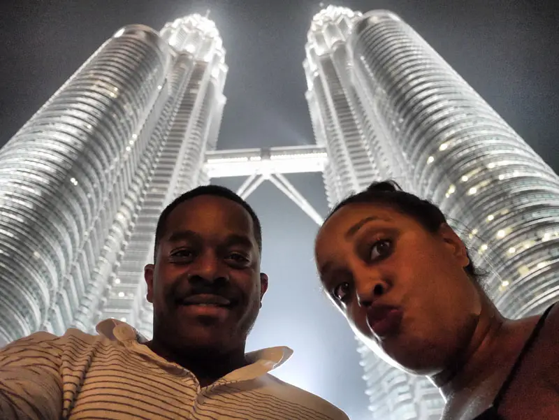 Nat and Mase Selfie at the Petronas Twin Towers - Kuala Lumpur, Malaysia