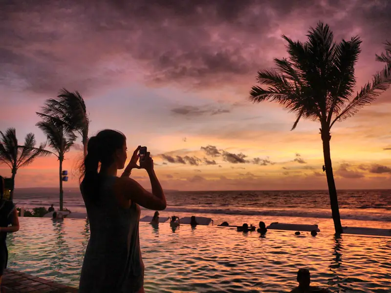 A Sun-Worshipper Watching the Sun go Down at Potato Head Beach Club - Bali, Indonesia