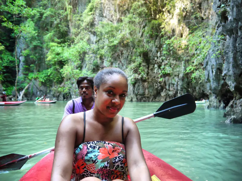 Nat on the Lagoon After Canoeing Through a Cave - Phang Nga Bay, Thailand