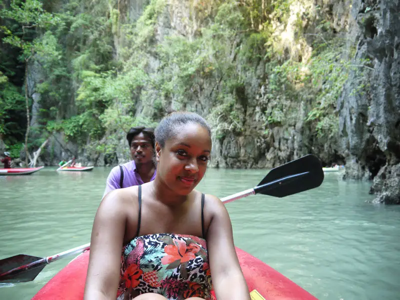 Nat in a Cave Canoe Amongst The Mangroves In Phang Nga Bay - Phuket, Thailand