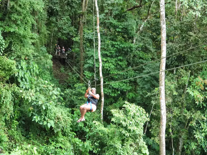 Me (Nat) Zip-Lining Across a Costa Rican Rainforest