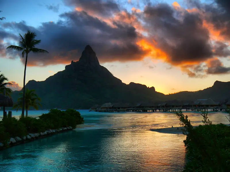 Too Many Colours - A Heavenly Bora Bora Sunset Against Mount Otemanu