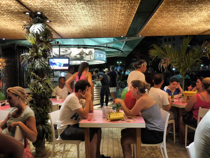 Dining Outdoors at a Beach Bar in Copacabana