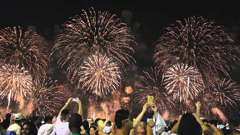 New Years Eve Fireworks on Copacabana Beach