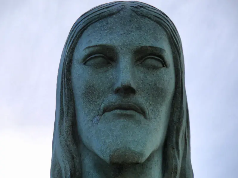 The Face of Christ the Redeemer Close Up - Zoomed In