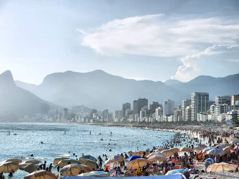 Umbrellas Up - Sunseekers on Ipanema Beach