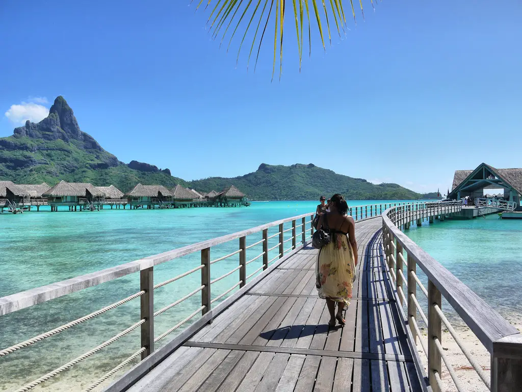 Nat Walking Along the Jetty at the Intercontinental Bora Bora Resort & Thalasso Spa