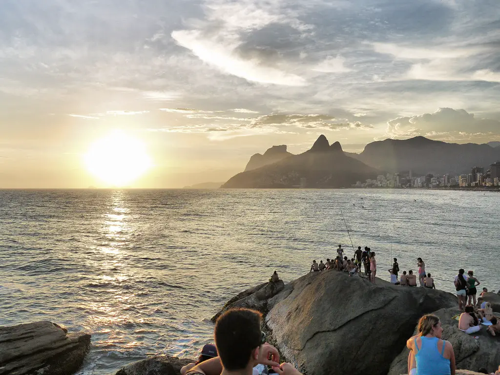 Sunset on the Rocks at Arpoador - Rio de Janeiro, Brazil