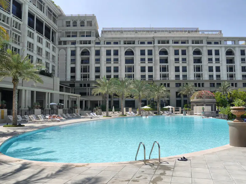Palazzo Versace Dubai Hotel Review: The Oval-Shaped Capri Lagoon Pool With Infinity Pool Views Over Dubai Creek