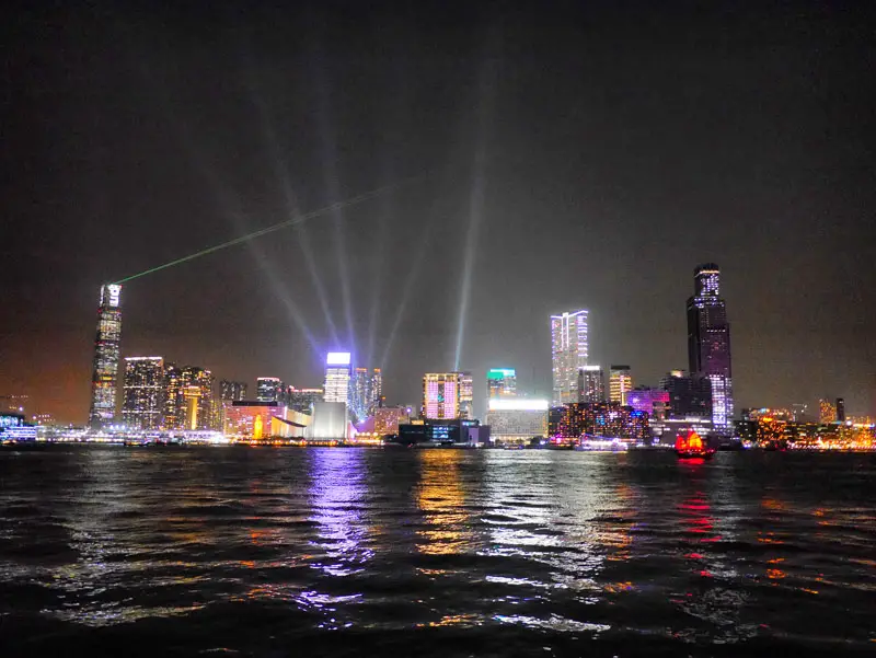 Symphony of Lights, Victoria Harbour: We Took this Photo from Wan Chai, Looking Towards Kowloon