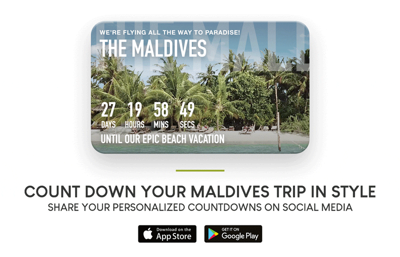 Maldives Countdown Card for iPhone and Android (CAN'T WAIT! App)