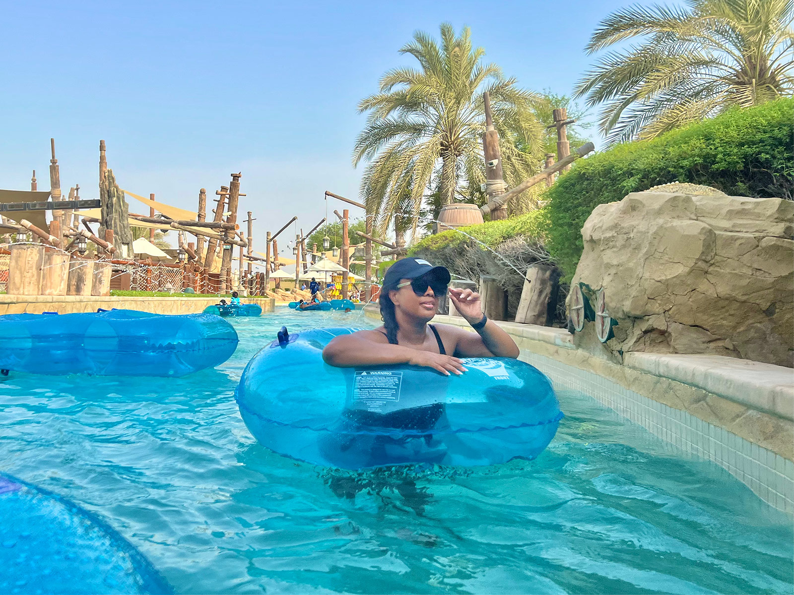 Woman at Yas Island Waterworld Abu Dhabi - Lazy River