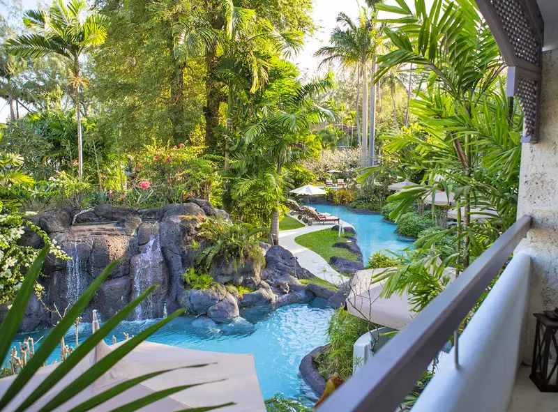 Scenic Hotel Room Views - Waterfalls and Palm Trees Surround the Lagoon-Style Swimming Pools