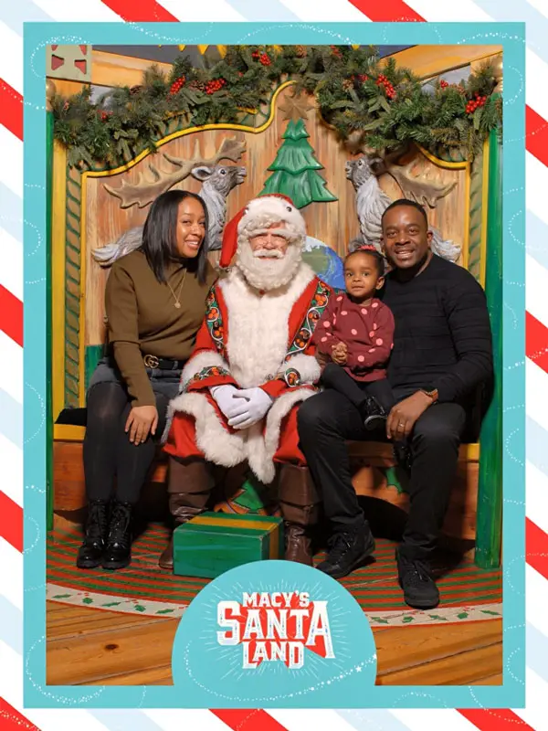Christmas Family Photo with Santa Claus at Macy's Santaland in NYC