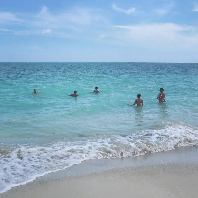 Our Family on Waves Beach (Hellshire) in Portmore - one of the Best Beaches in Jamaica