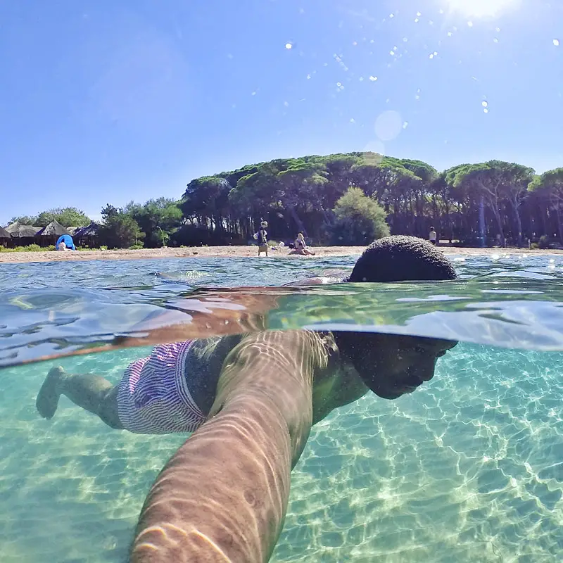 Half Underwater Photo at Cala Garibaldi in Sardinia, Italy