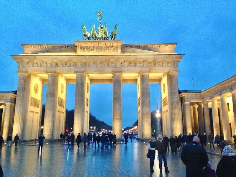 Berlin Germany - Tourists at Brandenburg Tor Gate on European City Break
