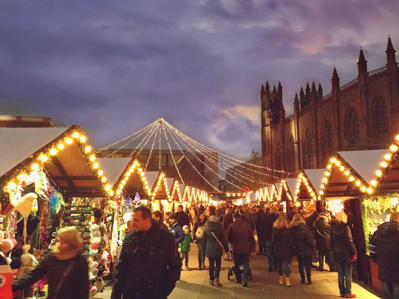 Berlin Germany - Tourists at Christmas Markets