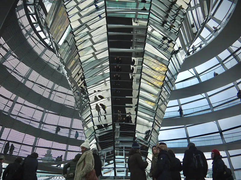 Berlin Germany - Tourists at Reichstag Building Dome