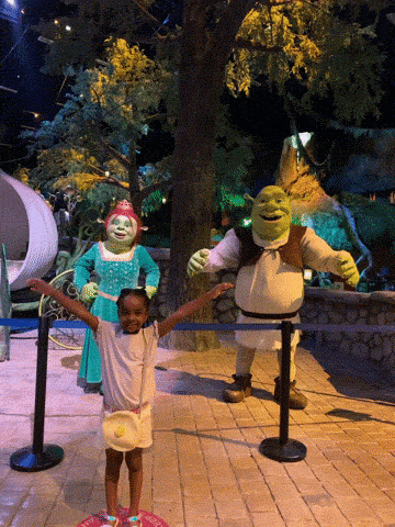 Girl Kid at Motiongate Dubai Dreamworks with Shrek