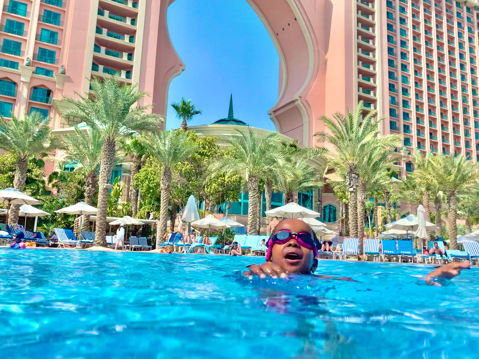 Girl Kid in Kids Pool - Atlantis Palm Dubai - Best Family Hotels