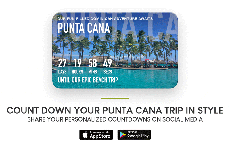 Punta Cana Holiday & Vacation Countdown App for iPhone and Android