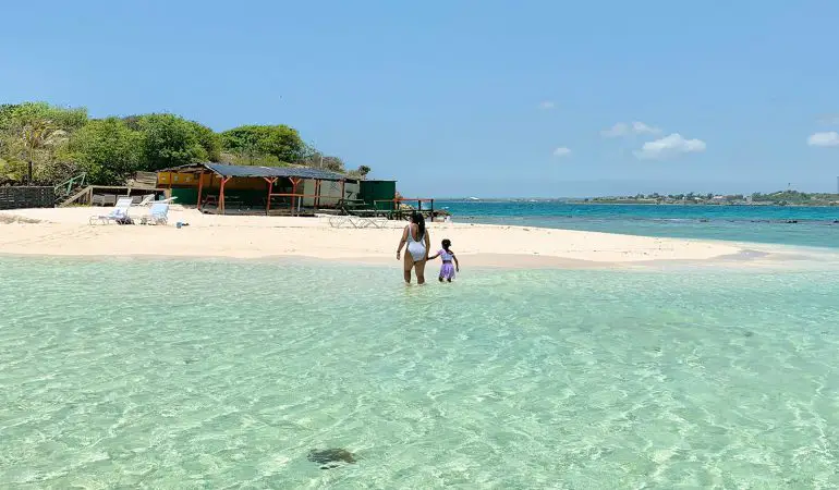 Family (Mother & Daughter) on Antigua Private Island Beach