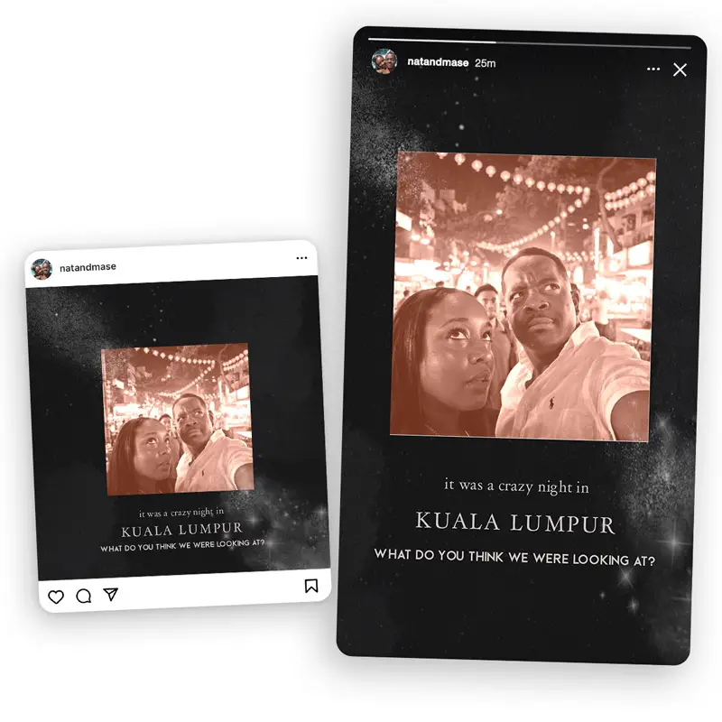 Instagram Story Maker Template - Square & Vertical - Copper Galaxy