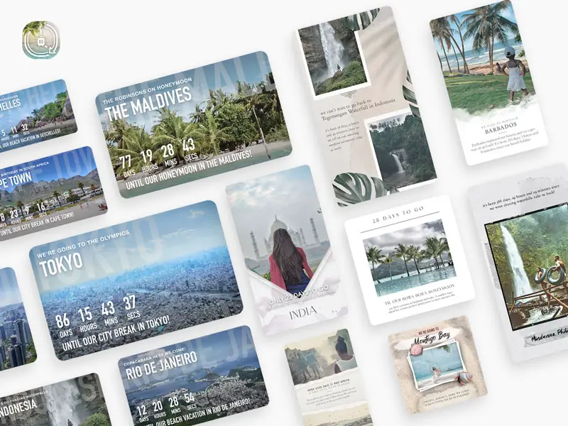 Vacation Countdowns and Instagram Stories - made with the Free CAN'T WAIT App