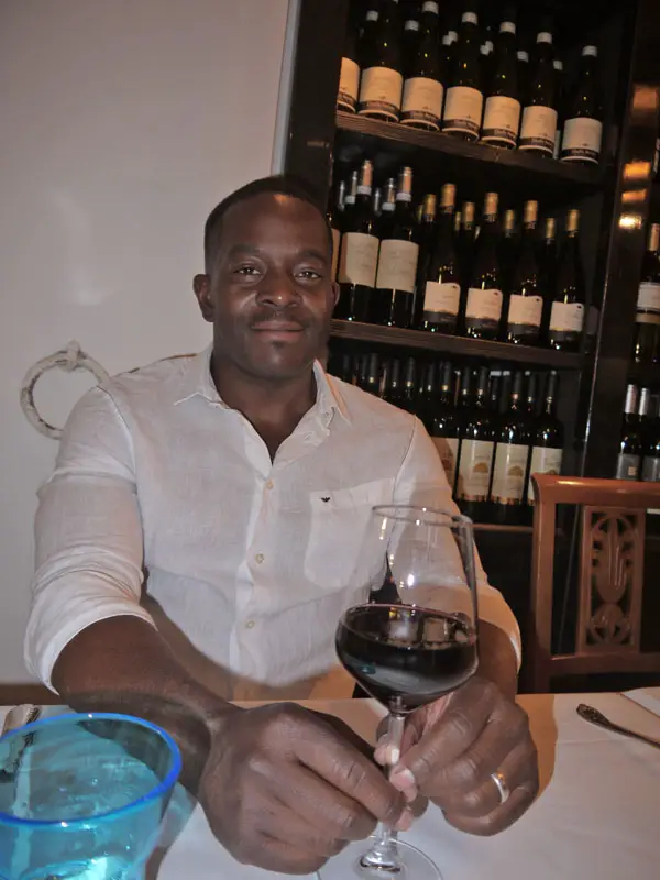 Mase Drinking Red Wine in Italy