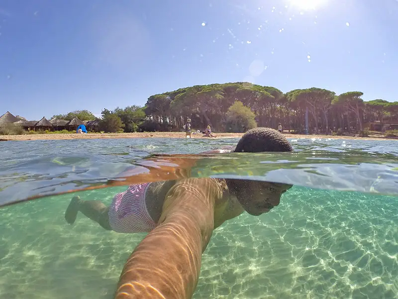 Mase Swimming in Sardinia - Half Underwater Split Shot (GoPro Dome)