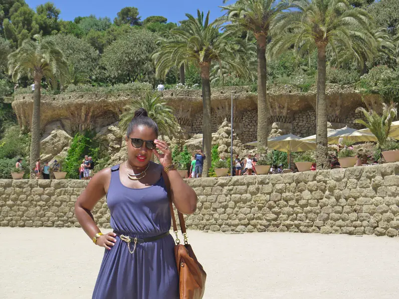 Nat on Hot Day in Parc Guell Barcelona Spain