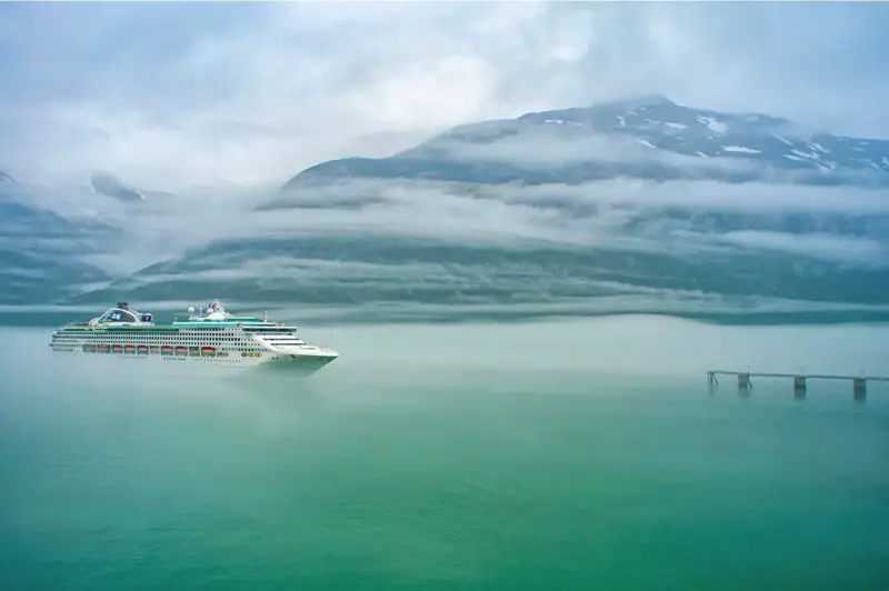 Skagway Boat on Sea in Alaska Fog