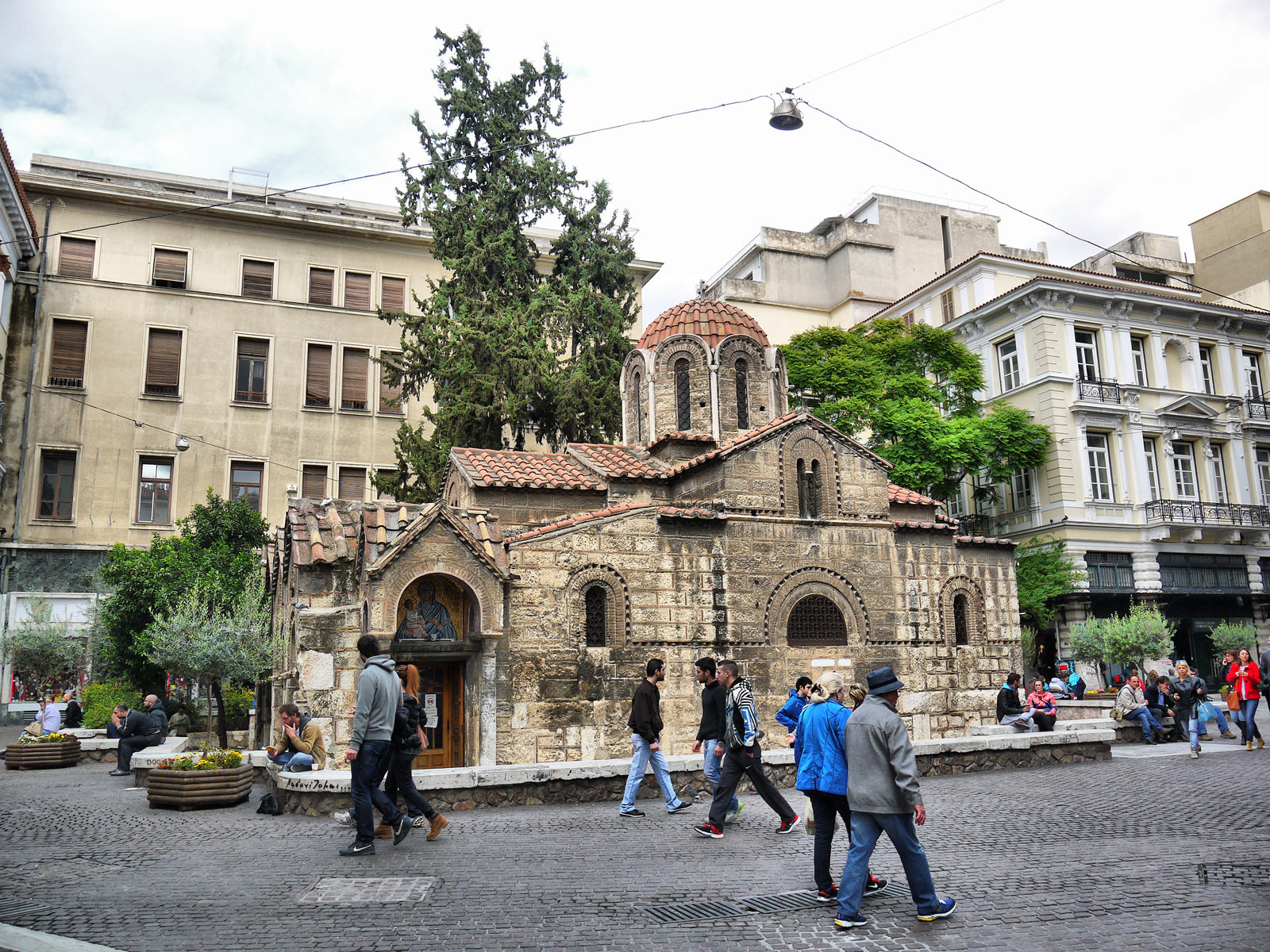 Visiting the 11th Century Panagia Kapnikarea Church - Athens, Greece
