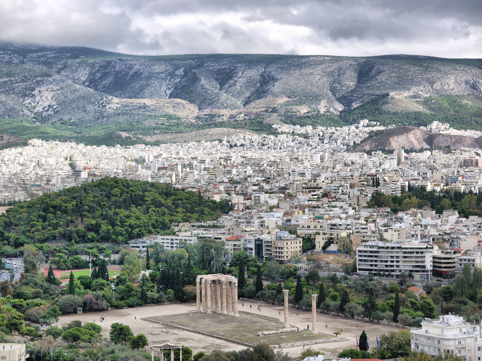 The Temple of Olympian Zeus from Above - Athens, Greece