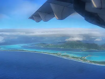 Turquoise Coastlines: Bora Bora from the Sky