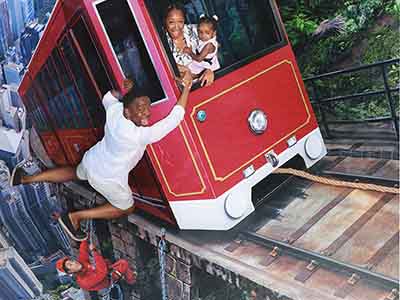 Help! Hold On Tight and Get Rescued From A Derailed Peak Tram