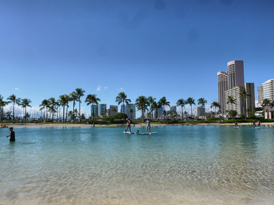 Stand-Up Paddle Boarding at Duke Kahanamoku Lagoon