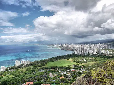 Looking Over Waikiki from the Diamond Head Summit
