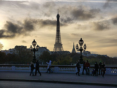 The Eiffel Tower Silhouette at Dusk