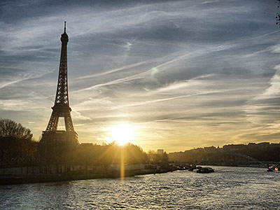Watching the Sunset Over the River Seine